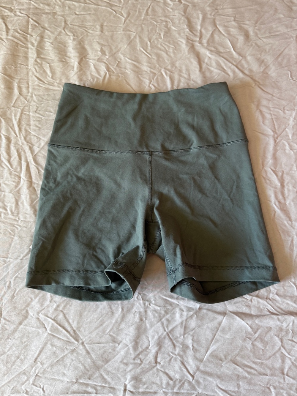90 Degree By Reflex Olive Green High-Waist Bike Shorts